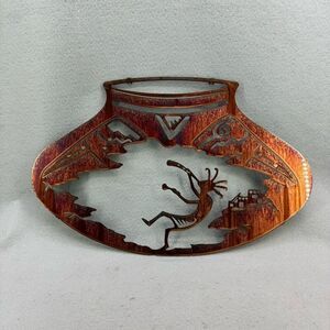 Kokopelli Dancer Pottery Jug Metal Large Wall Art